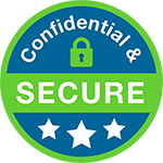 blue and green badge that says net pay is secure and confidential