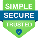 simple secure and trusted blue and green badge