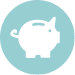 Small piggy bank icon